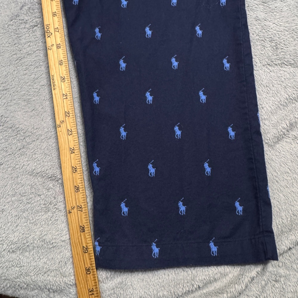 Polo Ralph Lauren Men Navy Blue All Over Pony Sleep Pajama Pants Large EUC! - Picture 5 of 7
